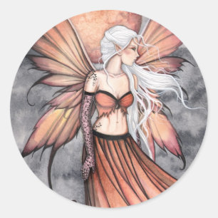 Goldene Herbstfee Runder Aufkleber
