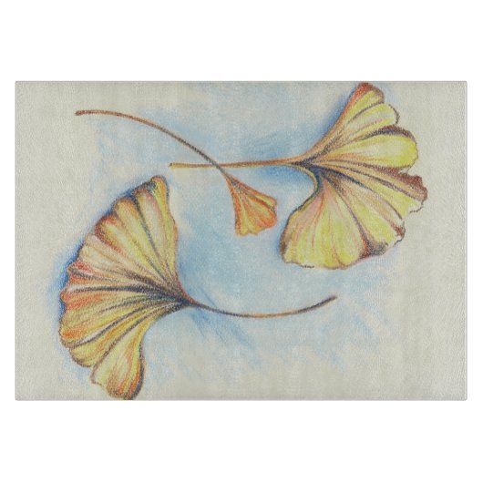 Goldene Herbstginkgo-Blätter Schneidebrett (Vorderseite)