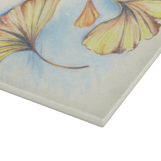 Goldene Herbstginkgo-Blätter Schneidebrett (Ecke)