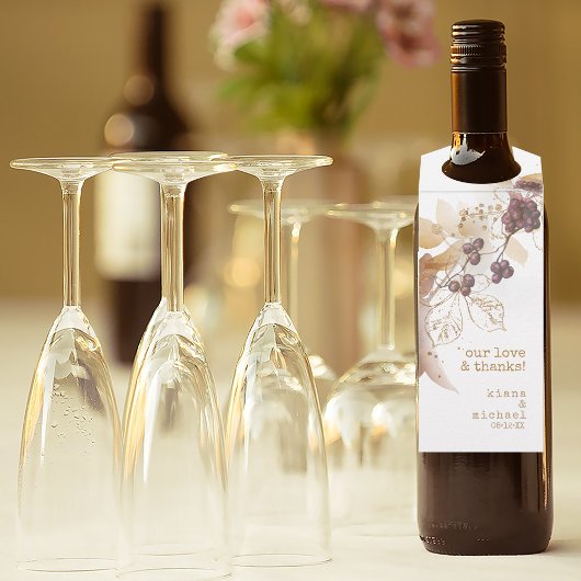 Goldene Herbsthochzeit - Liebe dank ID655 Flaschenanhänger