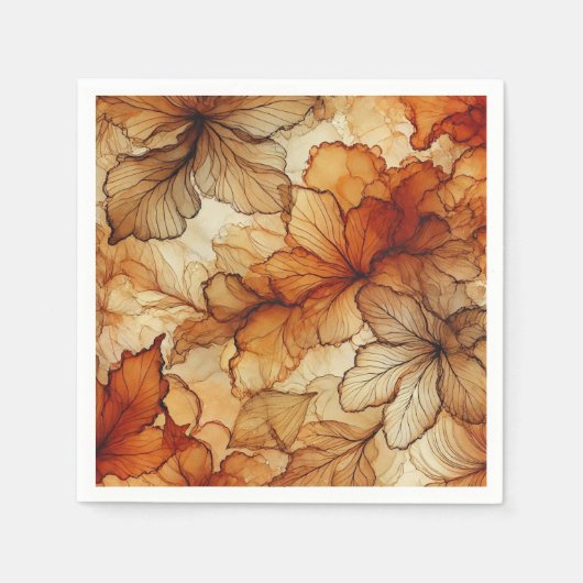 Goldene Herbstleaves Alkoholtupfer Dekoupage Papie Serviette (Vorderseite)