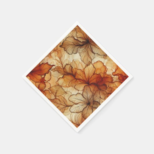 Goldene Herbstleaves Alkoholtupfer Dekoupage Papie Serviette (Ecke)