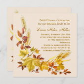 Goldene herbstliche Blätter Brautparty-Einladung Einladung (Vorne/Hinten)