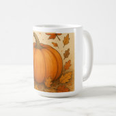 Goldene Herbstpumpen und fallende Blätter Kaffeetasse (VorderseiteRechts)