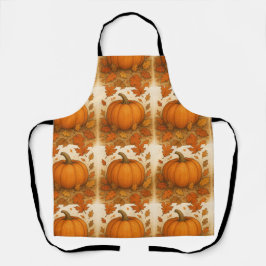 Goldene Herbstpumpen und fallende Blätter Schürze