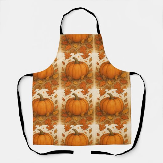 Goldene Herbstpumpen und fallende Blätter Schürze (Vorderseite)