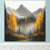 Goldene Herbstreflektionen Leinwanddruck (Insitu (Holzboden))