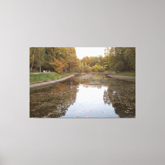 Goldene Herbstsee-Edition Leinwanddruck (Vorderseite)