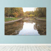 Goldene Herbstsee-Edition Leinwanddruck (Insitu (Holzboden))