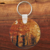 Goldene Herbststraße Schlüsselanhänger (Vorderseite)