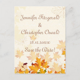 Goldene Herbstunterschiede Save the Date Ankündigungspostkarte