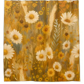 Goldene Herbstwoche Wildblume - Rustikaler Fall Duschvorhang (Vorderseite)