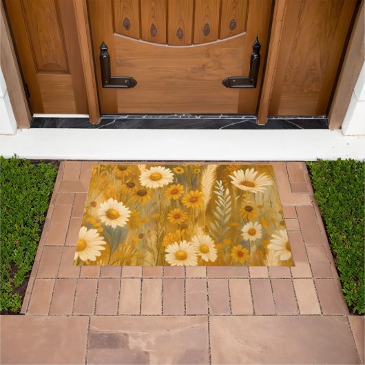Goldene Herbstwoche Wildblume - Rustikaler Fall Fußmatte (Außenbereich)