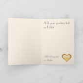 Goldene Herz-Gruß-Karte Feiertagskarte (Innenseite)