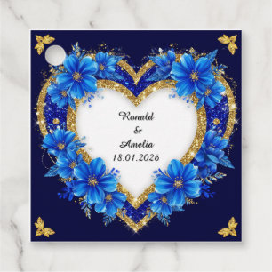 💙 Goldene Herz-Gunstbeutel-Tags für elegante Vera Geschenkanhänger