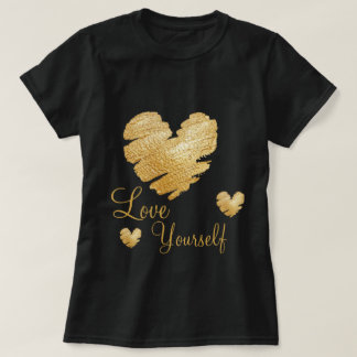 Goldene Herz-Liebe sich T-Shirt