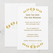 Goldene Herzdesign-Hochzeit Save The Date (Vorne/Hinten)
