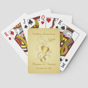 Goldene Herzen 50. Hochzeitstag Spielkarten