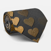 Goldene Herzen auf dem Schwarzen Meer Krawatte (Gerollt)