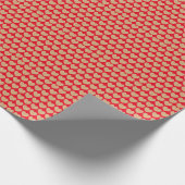 Goldene Herzen auf rotem Hintergrund Geschenkpapier (Ecke)