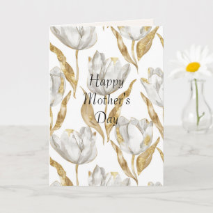 Goldene Herzen Ballon-Mama (Muttertag) Tulpen Karte