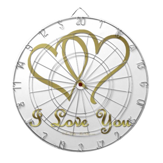 Goldene Herzen bei der Liebe Dartscheibe (vorne)