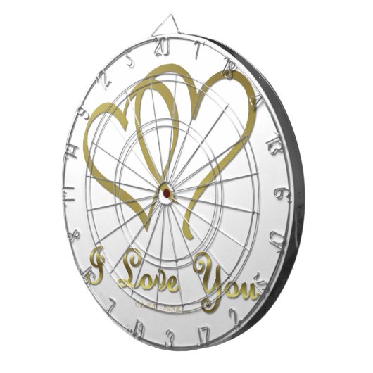 Goldene Herzen bei der Liebe Dartscheibe (Vorderseite rechts)