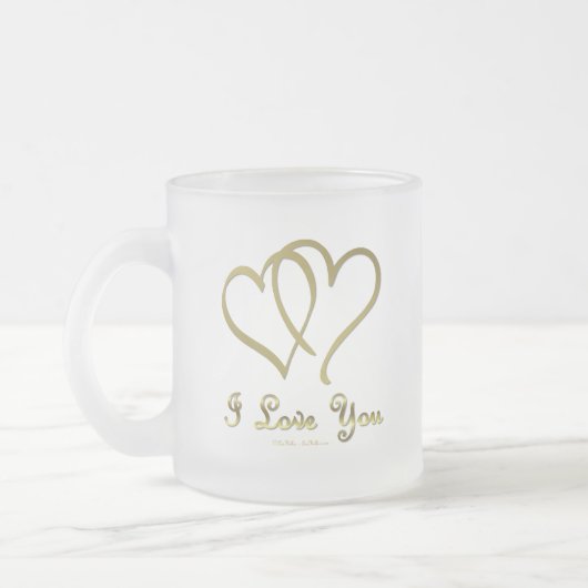 Goldene Herzen bei der Liebe Kaffeetasse (Links)