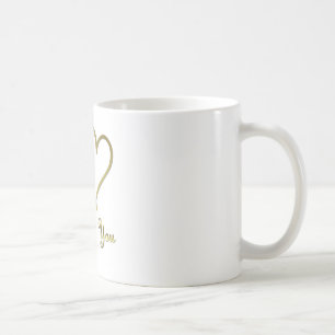 Goldene Herzen bei der Liebe Kaffeetasse