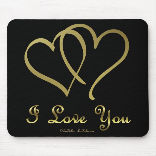 Goldene Herzen bei der Liebe Mousepad (Vorne)