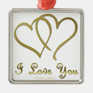 Goldene Herzen bei der Liebe Ornament Aus Metall
