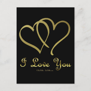 Goldene Herzen bei der Liebe Postkarte
