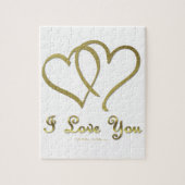 Goldene Herzen bei der Liebe Puzzle (Vertikal)