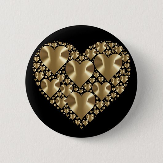 Goldene Herzen Button (Vorderseite)