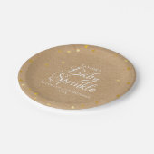 Goldene Herzen Confetti Baby Sprinkle / Dusche rus Pappteller (Schrägansicht)