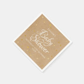 Goldene Herzen Confetti Kinderdusche / Sprinkle Ru Serviette (Ecke)