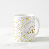 Goldene Herzen Confetti zum 50. Hochzeitstag Kaffeetasse (VorderseiteRechts)