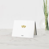 Goldene Herzen, danke, dass du mein Blumenmädchen  Dankeskarte (Rückseite)