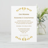 Goldene Herzen Design-Hochzeit Einladung (Stehend Vorderseite)