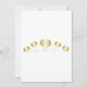 Goldene Herzen Design-Hochzeit Einladung (Rückseite)