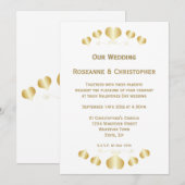 Goldene Herzen Design-Hochzeit Einladung (Vorne/Hinten)