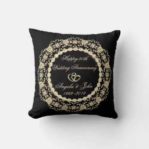 Goldene Herzen Diamanten 50. Hochzeitstag Kissen