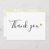 Goldene Herzen Elegante Moderne Skripte Dankeskarte (Vorne/Hinten)