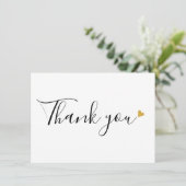 Goldene Herzen Elegante Moderne Skripte Dankeskarte (Stehend Vorderseite)