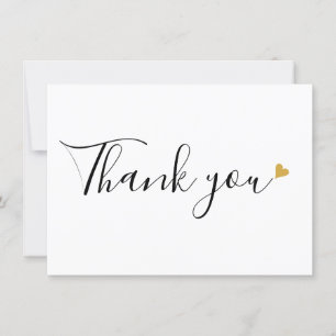 Goldene Herzen Elegante Moderne Skripte Dankeskarte