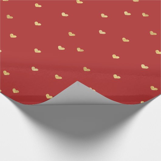 Goldene Herzen Geschenkpapier (Ecke)
