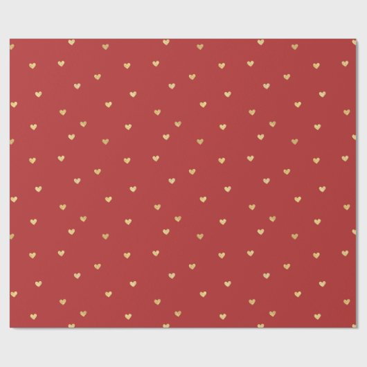 Goldene Herzen Geschenkpapier (Flach)