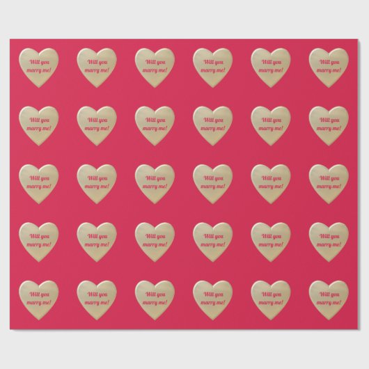 goldene Herzen Geschenkpapier (Flach)