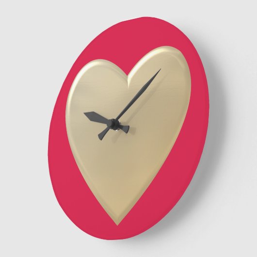 goldene Herzen Große Wanduhr (Winkel)