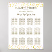 Goldene Herzen Hochzeitstabelle Poster (Vorne)
